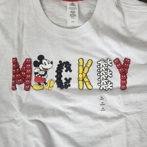Disney Size 2X Mickey Short Sleeve T-Shirt White